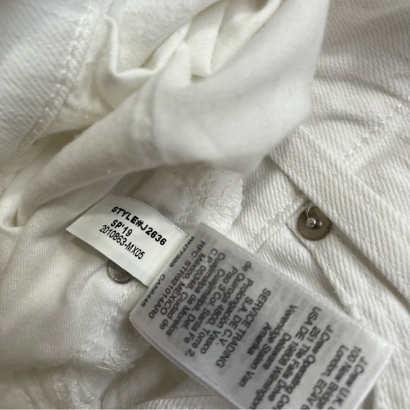 POINT SUR J. Crew High Rise Slim Boy Distressed White Jeans Plus Size 37 US 22 - Picture 13 of 16